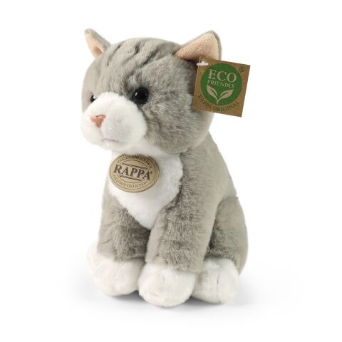 Rappa Plush cat sitting grey 23 cm SOFT COLLECTION, ECO-FRIENDLY